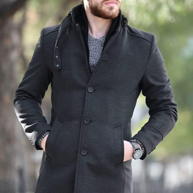 بهترین نوع دوخت سلیقه با کیفیت چشم انداز یقه ایستاده و پل یقه جنس فوتر کشیمیر